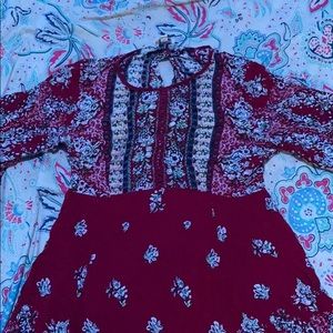 Burgundy Floral dress